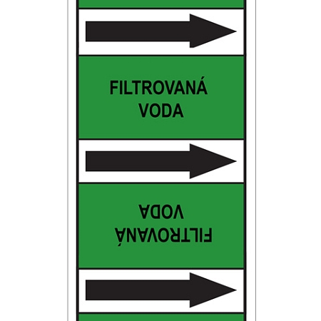 Značení potrubí, filtrovaná voda